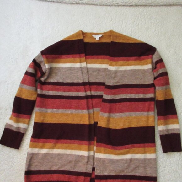 Time & Tru Women's Striped Cardigan Size Medium 8-10 - Picture 4 of 8